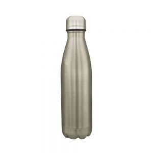 TERMO PARA VIAJE TIPO BOTELLA DOBLE PARED PLATA