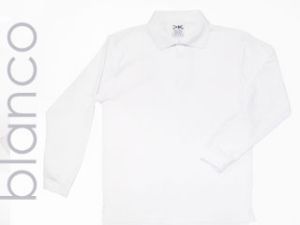 PLAYERA POLO M/LARGA,BLANCA,  TIPO POLO WAFFLE 50/50 ALG/POL 235 GR/M2, CH-XG