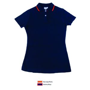 PLAYERA TIPO POLO DAMA PIQUÉ COLOR COMBINADO CH-M-G-XG  50% ALGODÓN 50% POLIESTER  235 GR/M2