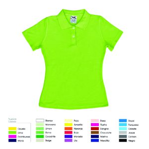 PLAYERA TIPO POLO DAMA COLORES  CH-M-G-XG WAFFLE DAMA 50% ALGODÓN 50% POLIESTER 235 GR/M2 