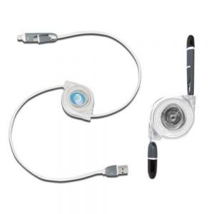 CABLE RETRÁCTIL PARA CARGA   Cable retráctil para carga y transmisión de datos para dispositivos iPhone y Android.