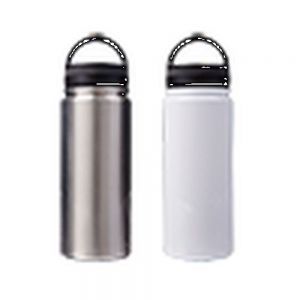 TERMO DE ACERO INOX. DE SUBLIMACIÓN 600 ML. Termo de acero inoxidable de doble pared para sublimación, insulado al alto vacío, mantiene las bebidas calientes por 12 hrs. y frías por 24 hrs., cuenta con tapa de plástico con asa y cierre de rosca. CAP. 600 ml. (20 OZ). Presentación: caja individual.
