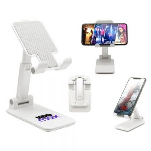 SOPORTE PARA CELULAR ZEUS    Soporte para dispositivos móviles o Tablets. Mantén tu dispositivo a la altura ideal ya que cuenta con barra de soporte ajustable (Hacia arriba / hacia abajo) para dar altura al dispositivo, base con movimiento de 85 grados para ajustar al ángulo deseado. Su mecanismo plegable y compacto permite transportarlo fácilmente. Medidas Extendido: 15 x 11 x 6.3 cm