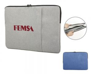PORTALAPTOP DE POLIESTER 300D OFFICE   Porta laptop de poliéster con compartimento frontal para guardar accesorios e interior afelpado. Para laptops de 16 pulgadas.