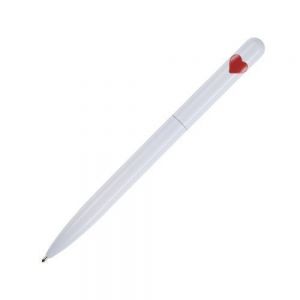 BOLÍGRAFO METÁLICO CON DETALLE DE CORAZÓN QUEEN    Bolígrafo metálico mate con detalle de corazón, de tinta negra. Al grabar la parte inferior destapa en color plata mate y al grabar la parte superior en CO2, destapa en plata brillante. Mecanismo retráctil.