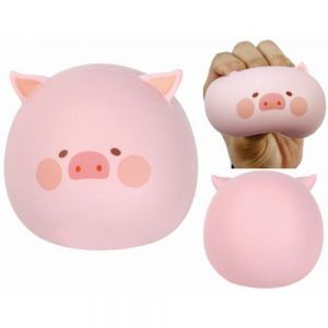 Figura antiestrés squishy en forma de cerdo.
