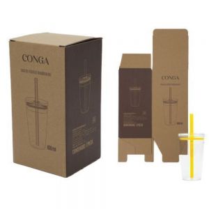 Caja de regalo de cartón con diseño, para el vaso CONGA A3172. Venta opcional, se entrega desarmada y se vende por separado