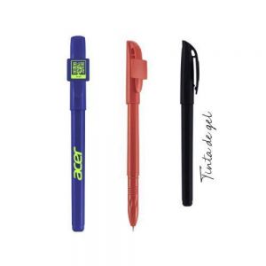 Bolígrafo de plástico de tinta de gel, tiene tapa con clip con área cuadrada, ideal para imprimir códigos QR