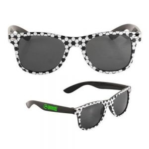 Lentes de sol con diseño de balón de futbol soccer y mica de protección solar UV400