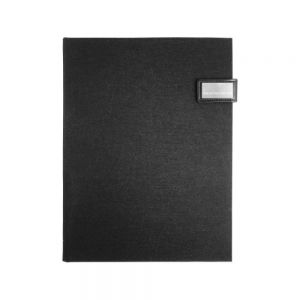 Carpeta ejecutiva Antonio Miro, fabricada en nylon 1200 D/ polipiel, con compartimentos interiores, porta tarjetas y block de 50 hojas rayadas tamaño carta.