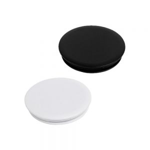 Soporte circular de plástico para smartphone, con adhesivo 3M que funciona también como agarradera de mano.