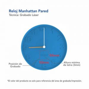 Reloj Manhattan pared de remate Láser imagen