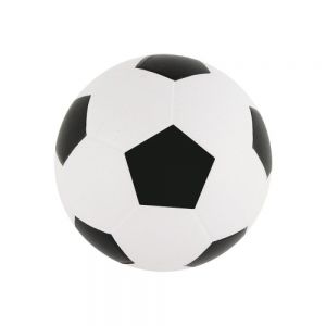 Pelota antiestrés soccer, fabricada en poliuretano y con diseño ergonómico. 