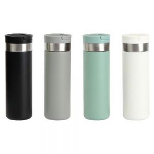 TERMO DOBLE PARED CON PASTILLERO Y CANASTILLA PARA TE. CAPACIDAD 500ML,