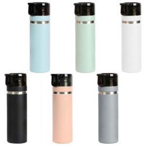 TERMO DOBLE PARED DE ACERO INOXIDABLE CON TAPA/TAZA Y ASA DE PLASTICO. CAPACIDAD 700ML