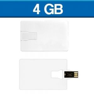 USB TARJETA SUPER SLIM BLANCA DE 4GB,                                                                                                                     MEDIDAS APROXIMADAS DE 8.6 x 5.5 x0.2 CM