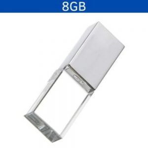 USB CRISTAL DE 8GB, LED COLOR ROJO