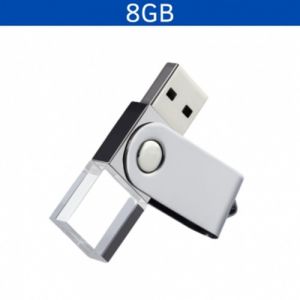 USB GIRATORIA CRISTAL DE 8GB, LED COLOR ROJO